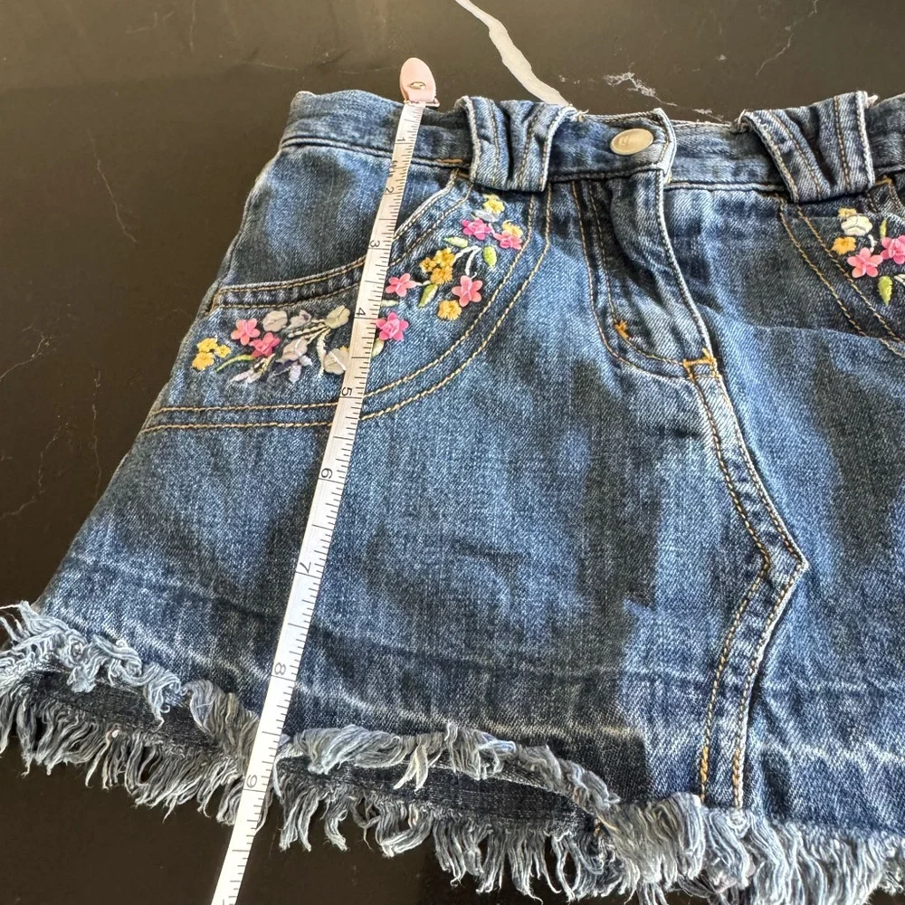 Y2K Embroidered Denim Mini Skirt‎